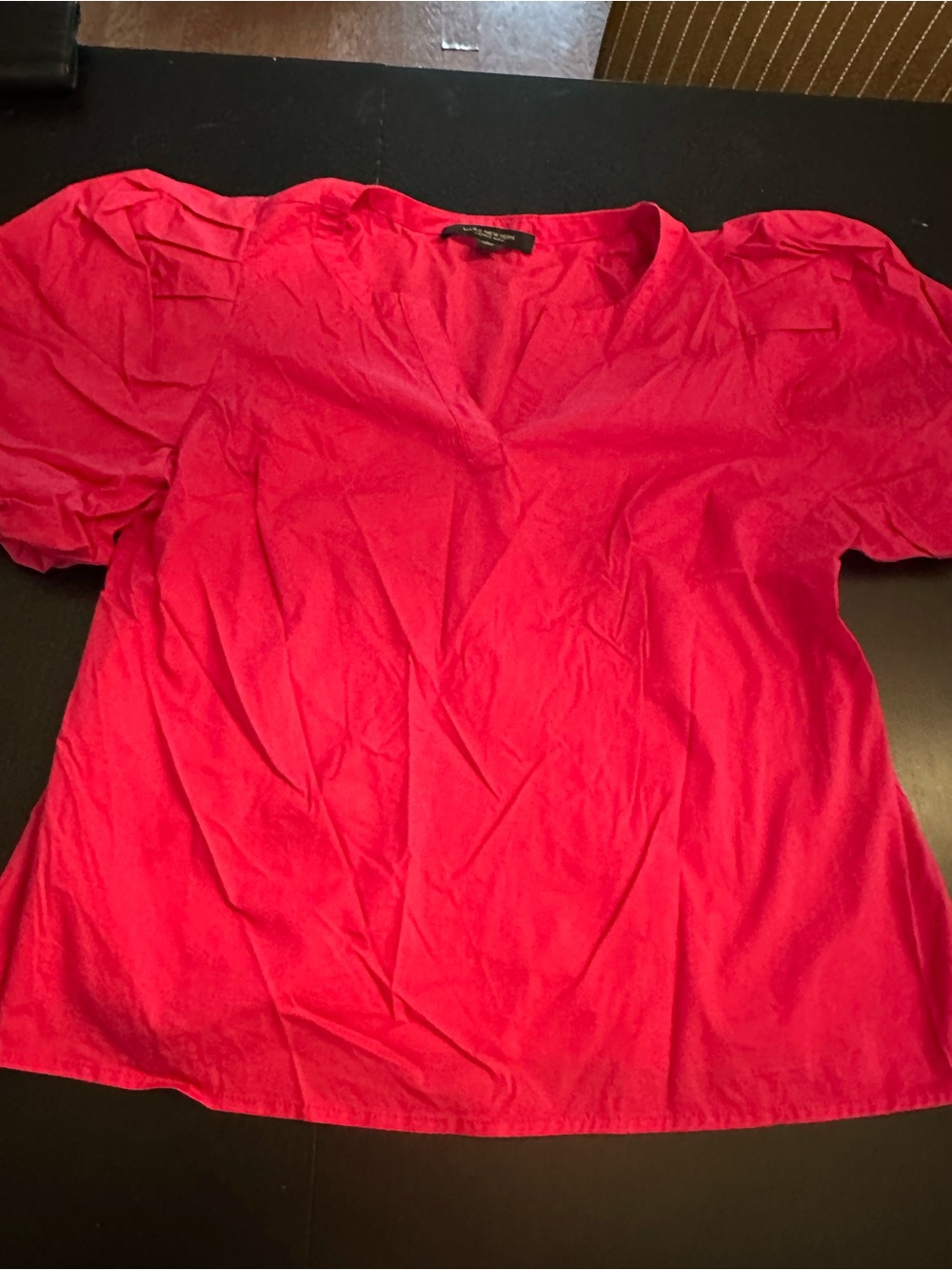 Marc New York Hot Pink V-Neck Short Sleeve Blouse